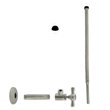 Westbrass Supply Kit, 1/2" IPS x 3/8" OD x 15" Corrugated in Satin Nickel D103K15X-07